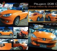 Peugeot 206 cc Full Wrap Orange Matte