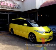 Toyota Estima full wrap yellow gloss