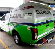 งาน vehicle wrap รถขนส่งเพื่อการตลาดเต็มคัน งาน Clean Line