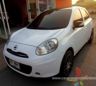 Nissan March Full Wrap White gloss