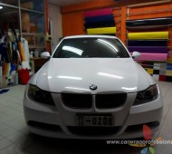 BMW E90 Full Wrap เปลี่ยนสี ขาวเงาทั้งคัน by Oracal