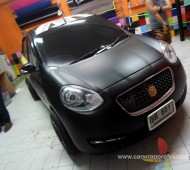 Nissan March Full Wrap Black Matte