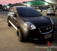 Nissan March Full Wrap Black Matt