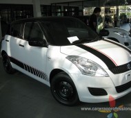 Suzuki Swift half wrap black gloss + คาดลาย